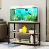 Suporte de Aquário de Madeira Sólida Nórdica com Base de Ferro, Suporte para Aquário de Tartarugas, Gabinete com Base de Metal, Mesa para Aquário, Gabinete Simples para Aquário