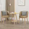 Mesa e cadeiras de lazer para varanda Mesa de centro de luxo leve para sala de estar Estilo nórdico Conjunto de três peças mesa e cadeiras para pousada hotel negociação Influenciador digital