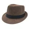 Sombrero Panamá cuadrado de algodón y lino, color sólido, pequeño, estilo jazz, para el sol, para hombre y mujer, estilo británico para parejas.