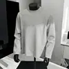 Sudadera con capucha estilo americano holgada Camiseta de manga larga Ropa interior para hombre Marca de moda Patchwork deconstruido Otoño Cuello redondo Color liso