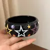 Pulsera Geométrica de Acrílico de Resina Brazalete Estilo Vintage Retro para Mujer Nicho Sentido de Diseño Único Joyería para la Mano