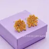 Brincos de Novo Estilo, Joias de Casamento da Moda Estilo Chinês, Brincos de Flor de Neve Crisântemo Estilo Antigo Banhados a Ouro, Joias Femininas Atacado