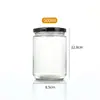 Botella Redonda para Pepinillos Sellada Transparente Resistente a Altas Temperaturas Botella Lata de Durazno Amarillo Botella para Miel Frasco para Mermelada Salsa de Chile En Stock