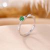 Yilu Silver S925 Sterling Silver Jade Bamboo Beads Simple Personality Niche Fashion Ring Small Fresh Opening Ring