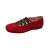 Sapatos Mary Jane Franceses Cruzados Estilo Ballet para Mulheres, Novidade Outono 2026 Bico Quadrado Confortáveis Sapatos de Salto Baixo com Solado Macio