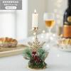 Novo Suporte de Vela Duplo de Ferro Dourado de Natal da Amazon para Vitrine Decoração de Mesa Arranjo de Decoração de Feriado de Natal