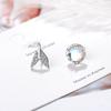 Brincos de rabo de peixe femininos personalizados, brincos de diamante assimétricos, criativos, simples, pequenos, estilo frio