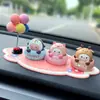 Enfeites Criativos Fofos de Animais com Cabeça que Mexe para Carro Desenhos Animados Animais de Estimação Fofos Acessórios de Interior de Carro Enfeites Decorativos para Console Central de Carro Feminino