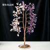 Árbol de grava de cristal natural con base de ágata, árbol de cristal rosa y morado, decoración del hogar, artesanías, adornos al por mayor