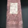 Fábrica en stock plato de bordado de cuerda de malla con tela de malla bordada nuevo vestido de poliéster ropa para niños tela de bordado