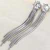 Pendientes de plata S925 con borla coreana y micro circón con seis garras de diamantes, una generación de fabricantes de joyas para el cabello, pendientes directos
