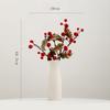 Jarrón de Cerámica Blanca Simple Shumen Flor Artificial de Caqui Arreglo Floral para Sala de Estar Caqui Ruyi Lujo Accesible Sentido de Gama Alta