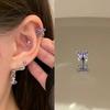 Exquisitos Pendientes de Mariposa con Diamantes, Pendientes Sencillos de Mariposa, Pendientes Delicados de Espalda Plana, Pinzas para Orejas de Moda Niche, Hebillas para Orejas