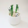 Zibo vidriado de colores adornos pequeños hechos a mano hoja de loto brotes de loto hongo rocío de lluvia maceta manualidades decorativas de escritorio