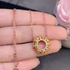 Nova Moda Colar de Safira Amarela Natural para Mulheres, Prata 925 Atacado, Transmissão ao Vivo no Douyin