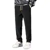 Calça Esportiva Masculina de Comércio Exterior Outono Inverno Marca Tendência Ins Veludo Plus Calça Versátil Engrossada Solta Perna Reta Calça de Moletom Calça Casual Masculina