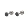 Pendientes de Acero Inoxidable Serie Negra Geométrica, Pendientes de Cruz Minimalistas Versátiles, Pendientes Personalizados de Esmalte en Forma de Corazón