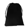 Bolsa de terciopelo grande negra, bolsa de almacenamiento, bolsa con cordón, bolsa con cordón, bolsa pequeña de tela, juego de secador de pelo para hotel