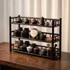Estante de Almacenamiento para Tazas de Té de Escritorio Soporte de Exhibición para Tetera de Arcilla Púrpura Estante de Exhibición para Juego de Té Nuevo Estilo Chino Pequeño Gabinete de Exhibición de Múltiples Estantes