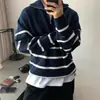 Suéter de malha com zíper, macio e casual, estilo japonês retrô, tendência de outono e inverno, tamanho plus size para homens