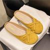 Medias Pantuflas de Media Punta con Suela Suave y Puntera Reforzada con Lazo para Mujer Verano Ropa de Exterior Nuevo Estilo 2025 Zapatos Planos Sandalias Planas Talla Grande