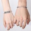 Pulsera de Pareja Plata S999 Símbolo de Amor Maldición para Hombre Retro Abertura para Mujer Oro Garrote Pulsera de Plata Regalo