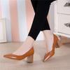 Zapatos de Mujer 2025 Nuevo Otoño Estilo Coreano Punta Afilada Zapatos Slip-On Tacón Grueso Boca Baja Sexy Tacones Altos Zapatos Profesionales