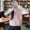 Chaleco Cardigan de Punto con Cuello Redondo Simple Cruzado para Mujer 2026 Primavera Otoño Estilo Coreano Nuevo Suéter Chaleco Exterior Holgado