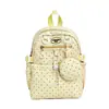 Mochila Fresca Estilo Coreano com Bolinhas para Alunos do Ensino Fundamental I e II, Mochila Pequena Leve Casual para Viagem