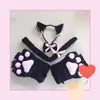 Lindo conjunto Guantes de garra de gato garra de oso gato sirvienta garra de gato garra de gato corbata de moño accesorio periférico de anime accesorios de cosplay guantes