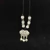 Collar de Cerradura de Longevidad para Mujer para Entrar y Salir de Forma Segura Bebé Plata Chapado en Oro Colgante Campana Cerradura de Pareja Cerradura de Oro Rosa
