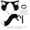 Diadema con Orejas de Gato para Cosplay Joyería de Cola de Gato Hecha a Mano Lindo Accesorios para el Cabello de Chica Gato Orejas de Animal Set de Accesorios de Cola de Animal