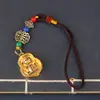 Novo pingente de chaveiro cabaça de latão estilo chinês com borla, chaveiro de carro trançado, acessório de amuleto auspicioso e seguro