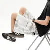 Pantalones Cortos de Trabajo Bordados Estilo Americano para Hombre, Pantalones Finos de Seda Helada Tie-Dye de Verano, Pantalones Cortos Casuales a la Rodilla para Adolescentes