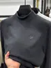 Camiseta Térmica de Capa Base para Hombre con Cuello Semi-Alto, Engrosada para Otoño e Invierno, Sudadera de Felpa por Ambos Lados, Camiseta de Manga Larga de Color Sólido
