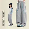 Tutu Elefantinho Roupa Infantil Calça para Meninas Outono 2026 Novo Estilo Calça de Perna Curva Infantil Calça Esportiva Casual para Crianças Maiores
