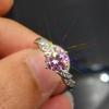 Celebridade da Internet Transmissão ao Vivo Venda Quente Anel de Diamante Anel de Moissanita Simulado de Um Quilate Braço Torcido Feminino Abertura Total de Diamante Anel de Diamante de Alto Carbono