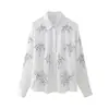 Conjunto de Camisa Bordada con Perlas y Pantalones para Mujer, Estilo Europeo y Americano, Nuevo Otoño 2026, Venta al por Mayor 7472