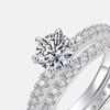 Anillo de moissanita de plata S925 para pareja con incrustaciones completas, anillo de tesoro colorido súper brillante, moda simple para hombre y mujer, Compromiso Compromiso Compromiso