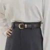 Novo Cinto de Couro Preto para Mulheres, Cinto Simples Versátil para Jeans com Fivela de Pino Feminina, Cinto Decorativo Fashion, Atacado de Fábrica