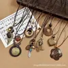 Collar Trenzado de Cuerda con Perlas de Piedra Natural para Mujer, Cadena para Clavícula de Piedra Ojo de Tigre Estilo Chino Nuevo Vintage, Accesorio Largo Colgante para el Cuello con Manchas