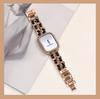 Adequado para Apple Watch Starlight Chanel estilo pulseira de relógio iWatch8 pulseira de metal costura de couro corrente