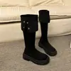 Suela delgada de terciopelo versátil de moda 2026 dos nuevos estilos botas de jinete usar gruesas otoño invierno botas largas por encima de la rodilla botas altas para mujer