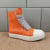 Zapatillas de Caña Alta de Cuero Genuino Naranja RO para Hombre Cremallera Lateral Suela Gruesa Aumentadoras de Altura Estilo Pareja Zapatos Casuales Cordones Gruesos Anchos Botines para Mujer