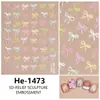 Redanco5D Repujado Ins Popular Dibujos Animados Pegatinas para Uñas Lindo Lazo Estéreo Pegatinas para Uñas He1473