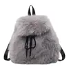 2025 Nova Bolsa de Pelúcia Outono e Inverno Mochila Fresca e Doce Mochila Feminina Estilo Coreano Mochila Escolar de Pelúcia Estilo Estrangeiro
