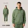 Moletom Americano Streetwear Pesado Outono e Inverno 320g, Modelagem Solta, Gola Redonda, Moletom Cross-border, Moletom com Capuz Personalizado Masculino