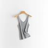 Camisola de otoño e invierno para mujer, nueva camiseta de verano con cuello en V interior, camiseta fina de punto sin mangas, ropa exterior