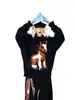 Suéter Retrô Americano Gola Redonda para Mulheres, Novo Estilo Outono e Inverno, Estilo Preguiçoso de Casal, Design Solto, Top de Tricô Cartoon
