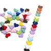 Cuentas brillantes con forma de corazón para manualidades, con agujeros verticales, cuentas de corazón coloridas, cadenas para teléfono móvil, llaveros, materiales para cortinas de cuentas